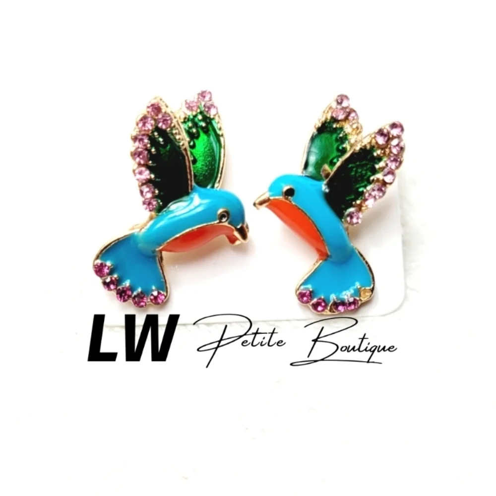 Hummingbird Enamel Fashion Earrings